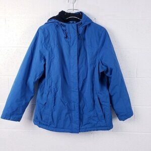L.L. Bean Women's XL Winter Warmer Jacket Blue Hooded Insulated Waterproof Nylon